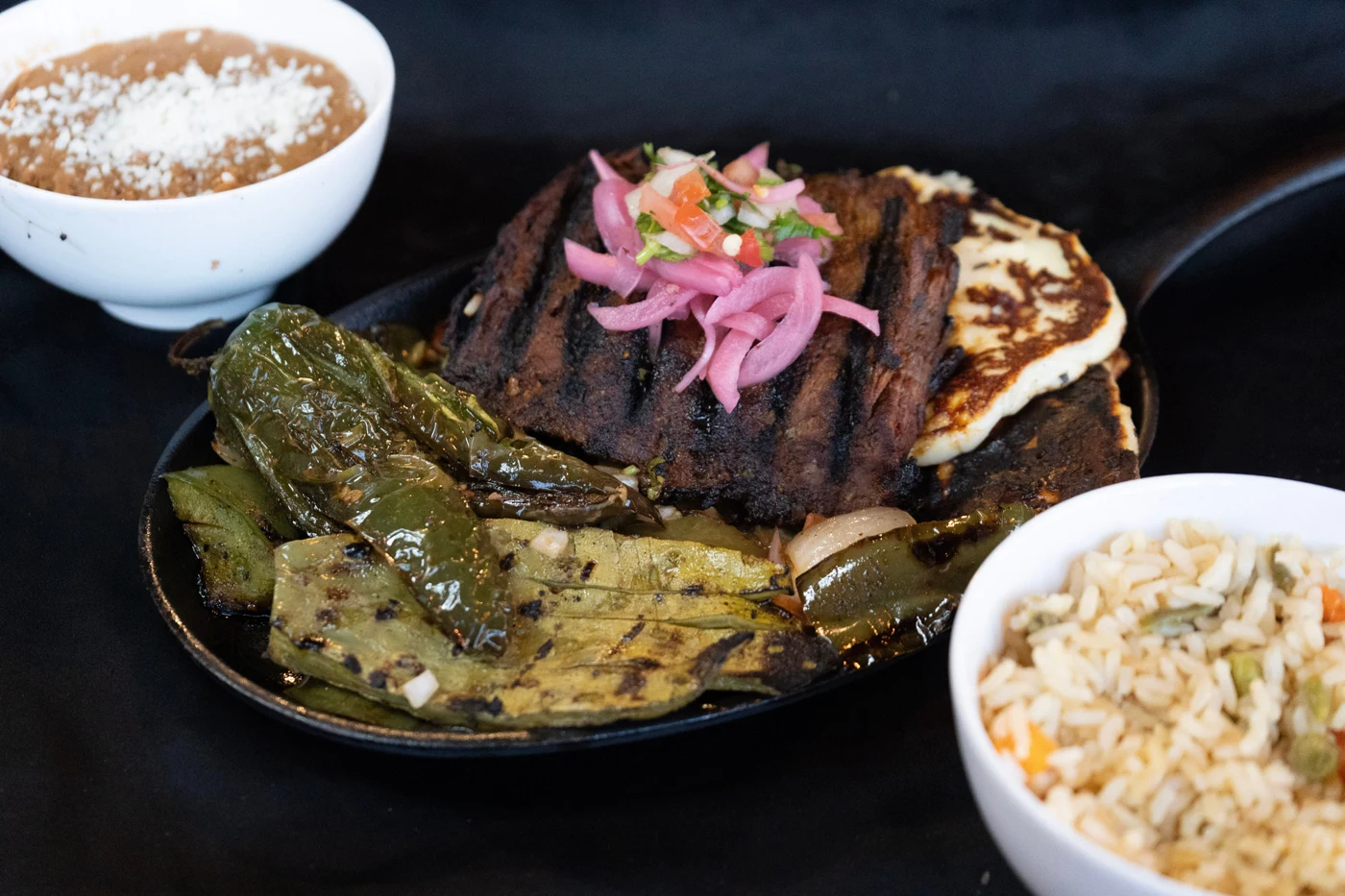 Food photography for El Patio, featuring a plated steak with sides